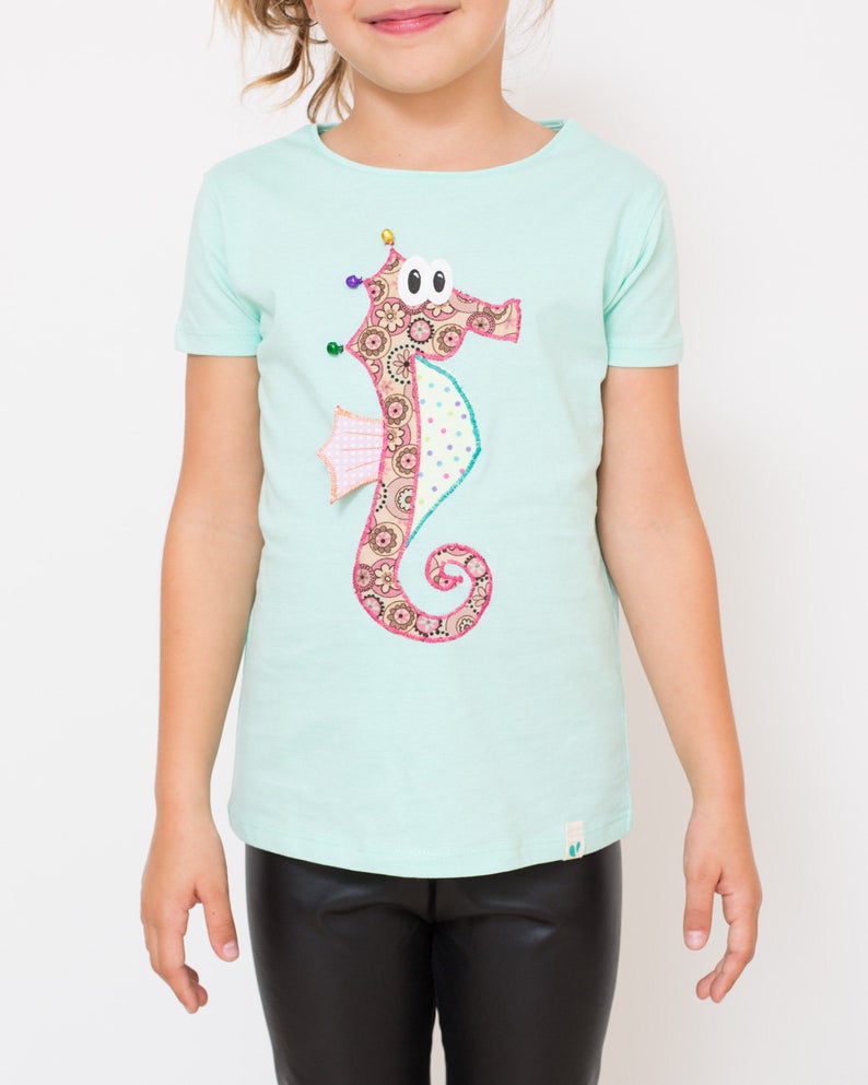 Camiseta infantil caballito de mar. Costurilla